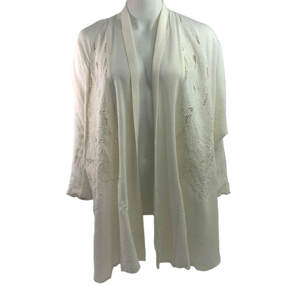 Free People Kimono Cool Nights Cutwork Embroidered Cardigan Jacket M - Picture 2 of 9